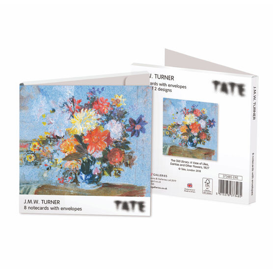 JMW Turner A Vase of Lilies, Dahlias and Other Flowers set of 8 notecards